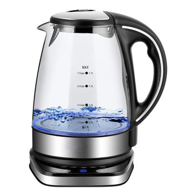 China Temperature Control 1500W Keep Hot Function Adjustable Temperature Digital Glass Electric Kettle for sale