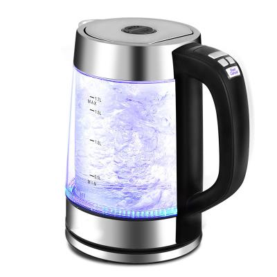 China Modern Food Grade Glass Bottle Warmer Food Grade Electric Hot Steam Hotel Kettle Maker Electric Water Kettle 1.8L 220V for sale