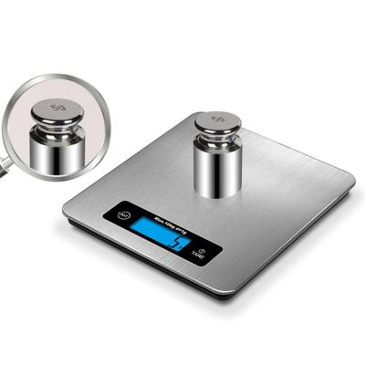 China Cafe Kitchen Scales China Supply Kitchen Scale 5KG Stainless Steel Platform Digital Electronic Kitchen Food Scale for sale