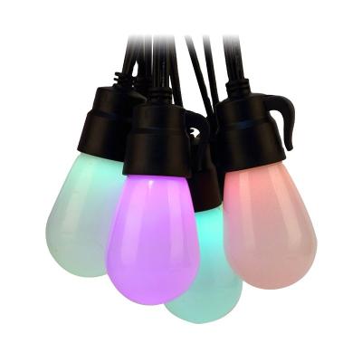 China Factory Directly Sale 48ft S14 Garden Yard Patio 15m RGB Decoration String Light Outdoor String Lights for sale