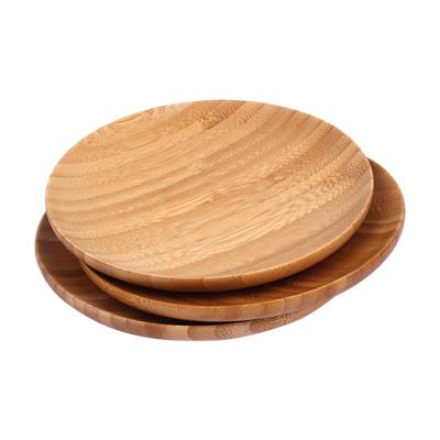 China OEM Sustainable Wood Fiber Round Tabletop Reusable Dinner Table Baby Bamboo Serving Dish for sale