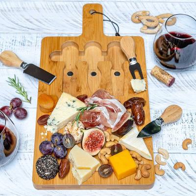 China Home Viable Decor Pizza Paddle Spatula Pizza Peel Pizza Cutting Board Wooden Bamboo Cheese Board With Handle for sale