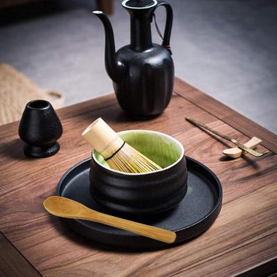 China China Handmade Bamboo Matcha Tea Whisk Matcha Tea Whisk Strainer Traditional Ceramic Tea Scoop Holder Stand Beater for sale