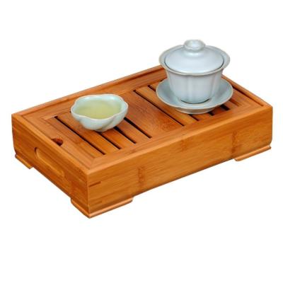 China Sustainable Portable Chinese Bamboo Tea Tray Travel Type Tea Serving Set On Sale for sale