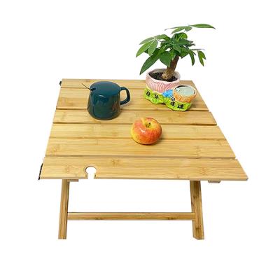 China OEM Convenient Mini Collapsible Wooden Basket Cheese Boards BBQ Portable Outdoor Folding Wine Table Bamboo Table For Picnic for sale