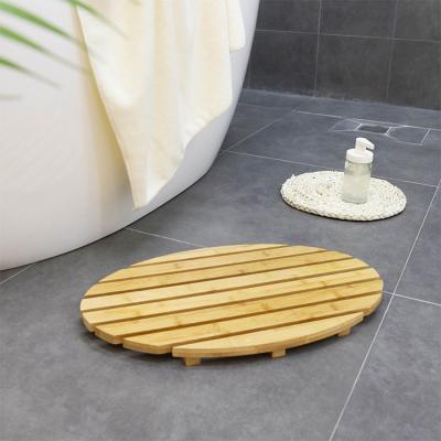 China Sustainable New Design Anti Slip Bath Shower Tub Large Bamboo Mat Wholesale Bathroom Accessories for sale