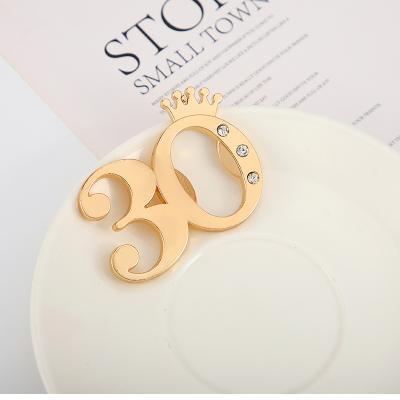 China Viable 30 Years Party Decorations Small Items Supplies 30th Year Anniversary Gifts Keepsake Gifts Bottle Opener for sale