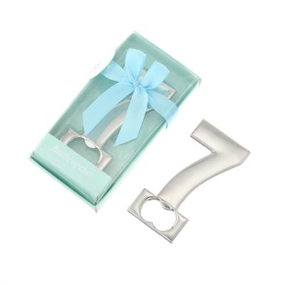 China Viable Hot Selling Number 7 Creative 7th Birthday Bottle Opener With Gift Box for sale