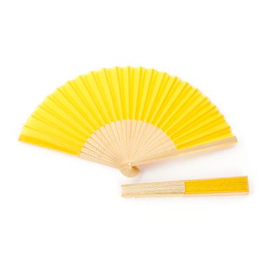 China Europe souvenir wholesale high quality satin fan bamboo folding handheld supplies without gift box for sale