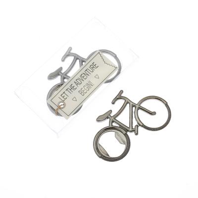 China Portable Metal Bicycle Metal Wine Opener Stocked Zinc Alloy Decorative Bottle Opener for sale