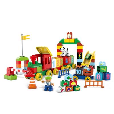 China Cartoon Toy Diy Colorful Educational Toys Large Number Train Building Block Toys for sale