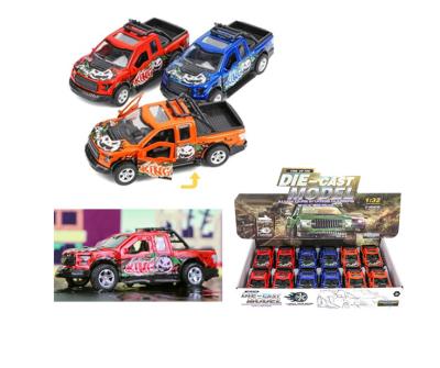 China Diecast Toy 1:32 Scale Pull Back Metal Toys Cars Pickup Toy Cars With Opening Doors for sale