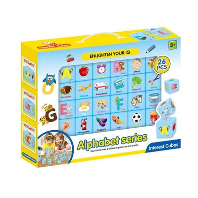 China Hot Selling Kids Magnetic Toy Blocks Learn 3d Cartoon Alphabet Educational Magnetic Cubes for sale