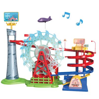 China Slot Toy Educational Kids Plastic Battery Powered Music Ferris Wheel Toy for sale