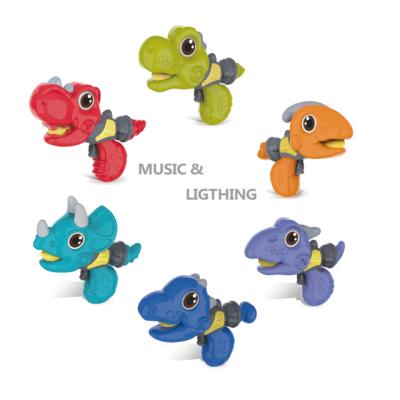 China Mixed PP/ABS Plastic Battery Operated Gun 6 Color Funny Kids Dinosaur Kids With Healthy Light Gun Toys for sale