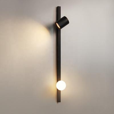 China Minimalism Modern Nordic Style Black LED Wall Sconce For Near Living Room Hotel Customized Wall Light for sale