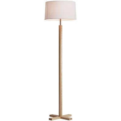 China Modern Luxury Ashwood Fabric Shade Wood Indoor Lamps Standing Floor Lamp for sale