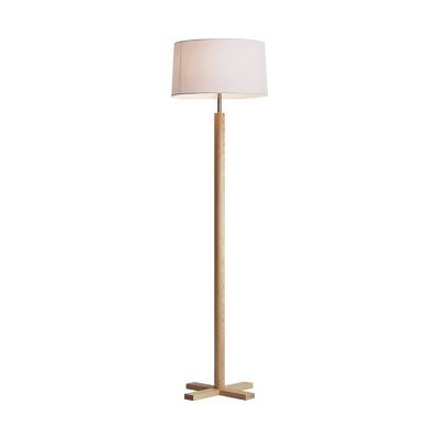 China Wooden Luxury Not Take Up Space Ashwood Fabric Shade Wooden Floor Lamp For Living Room for sale