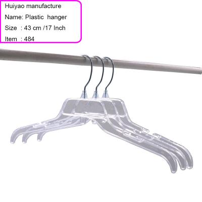 China Supermarket 17 Inch Hard Hook Garment Hanger Customized Color Logo Store Hanger for sale