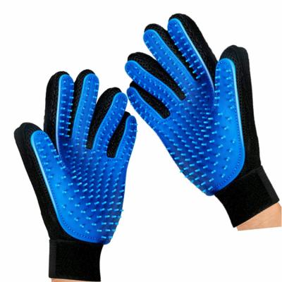 China Viable Update Version 260 Tips Factory Outlet Five Finger Design Hair Remover Massage Dog Pet Grooming Gloves for sale