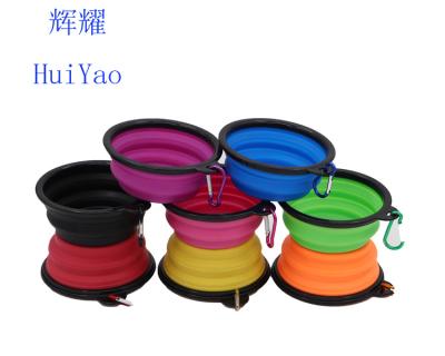 China Viable manufacturer wholesale volume 350ml collapsible dog bowl with customize logo colorful collapsible dog bowl for sale