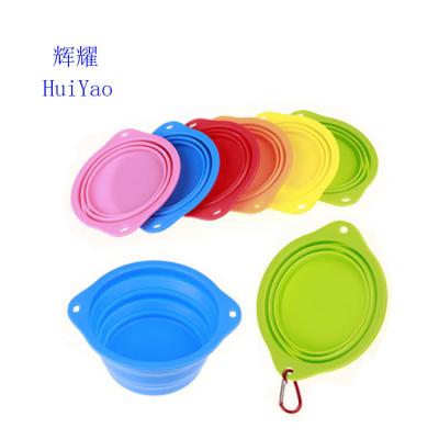 China 800ML Volume Double Ear Outlet Factory Dog Bowl Viable Travel Silicone Collapsible Dog Bowls for sale