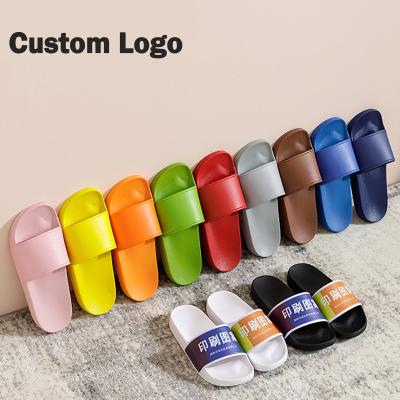 China Fashion Trend Factory Supply Summer Empty Slide Slippers Plus Size PVC Non Slip Slippers Unisex Custom Logo for sale