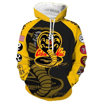 China Anti-Wrinkle Karate Kid 3D Digital Printing Superdry Hoodie Online Hot Sale Hoodi Shop Plus Size Printed OEM Custom Men's Hoodies for sale