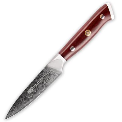 China FINDKING 3.5 Inch AUS-10 Damascus Rosewood Handle Viable Steel Paring Knife 67 Layers Fruit Peeling Knife for sale