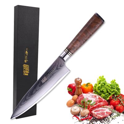 China FINDKING Viable 8 Inch Sapele Wood Handle VG10 Damascus Wood Handle Chef's Knife High Quality Japanese Steel Kitchen Knives for sale