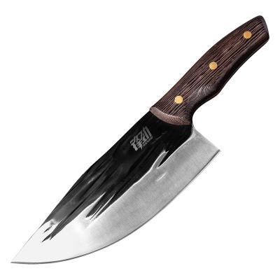 China 3mm Viable Ultra Sharp Blade Tang Forged Wenge Full Tang Forged Wenge Handle Kitchen Knives Wooden High Carbon Steel Chinese Chef Cleaver Butcher Knife for sale