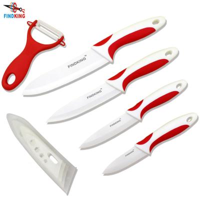 China Viable Beauty Gifts Brand FINDKING Interesting Touch Handle Kitchen Knife Set Ceramic Knife 3