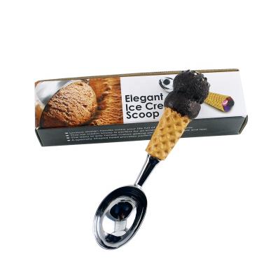 China Customizable Viable Shape Ice Cream Tools Trigger Wholesale Zinc Alloy Ice Cream Scoop With Non-Slip Resin Handle for sale