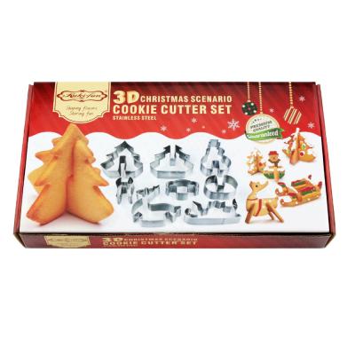 China 8 Pcs DIY Christmas Stainless Steel Cookie Cutter Set Sustainable Cake Mold for sale