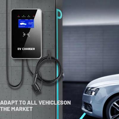 China 7/11/22kW Commercial EV Charger WIFI App Smart AC EVSE Wallbox Type 1 Typ GBT Home EV Car Charging Station 32A 380V RFID QL-A01 for sale