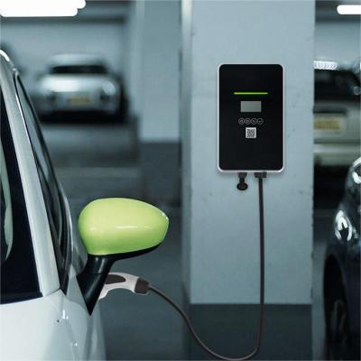 China 7kW 32A LCD Display Wall-mounted Electric Vehicle Charger CE Certificate IP65 AC EV Charging Station YP-B1 for sale