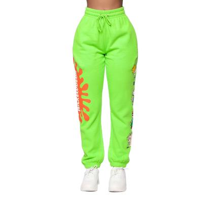 China Anti-wrinkle Autumn Printed Sweatpants For Women Fashion Soft Lace Up Casual Pants Woman for sale