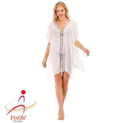 China 2021 SummerWomen Breathable Bathing Beach Cover Up Dress Bikini Swimwear Swimwear Crochet Shirt for sale