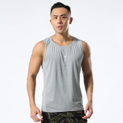 China Men's Fashion Breathable Silk High Elastic Fitness Ice Quick Drying Vest for sale