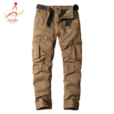 China 2021 Autumn Wholesale Latest Cotton Breathable Loose Pocket Straight 100% Overall Multi Straight Wholesale Men's Pants for sale