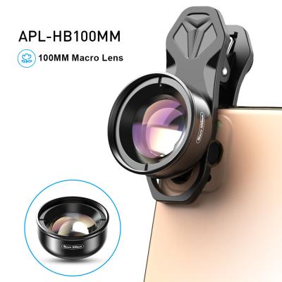 China Apexel Bestseller Multifunctional Macro Lens Clip On Camera Attachment Optical Moving End Up 100mm Macro Lens for sale