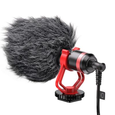 China Portable Video Compact Shotgun Microphone On-Camera Shock Mount DeadCat Windshield Recording Microphone For iPhone Smartphone for sale