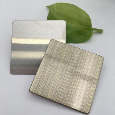 China Decoration 304 Copper Color Hairline Metal Stainless Steel Sheets Price for sale