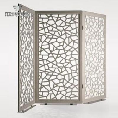 China Showroom/Hotel/Elevator/Kitchen interior decorative design living room now partition wall stainless panel laser cut screen room panel for sale