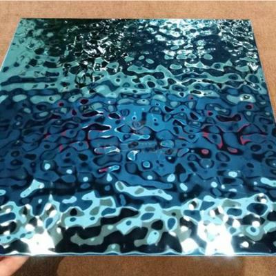 China Decorative Ceiling Stainless Steel Ripple Effect Mirror Stainless Steel Sheet Stamped Sheet For Ceiling Decoration for sale