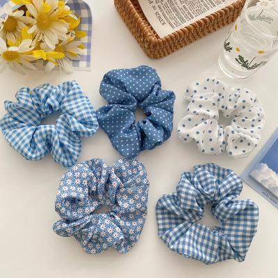 China For hair decoration Mengxin polka Dot Plaid Daisy Print Accessories Stretchy Hair Ties Rope Scrunchies Ponytail Holder Elastic Hair Rubber Band for sale