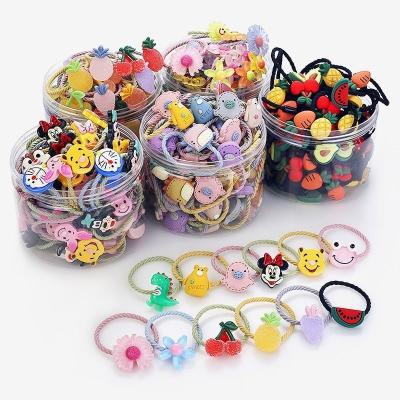 China For hair holder Mengxin wholesale resin flower cartoon baby box elastic rubber band gift girls hair ties kids accessories set for sale