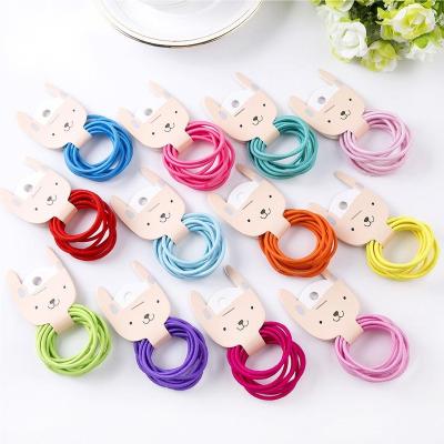 China For little kids hair Mengxin 3-6 years latex free colourful mini baby girls children hair band hair ties for kids elastic rubber bands for sale