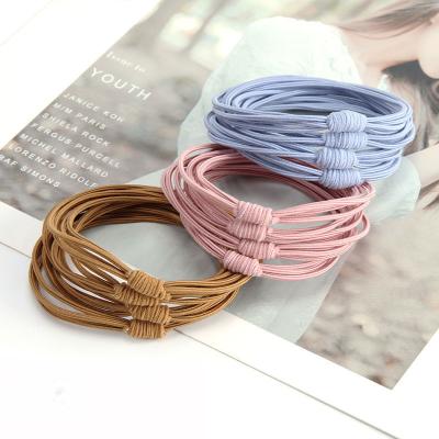 China Tie a ponytail Mengxin knotted hair ties elastic bands korean rubber hand band baby girls accessories women scrunchy hair bands for sale