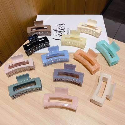 China Women hair claw clips Mengxin big honey black custom cheap clear square women hair accessories clutches claw clips jelly brown for sale